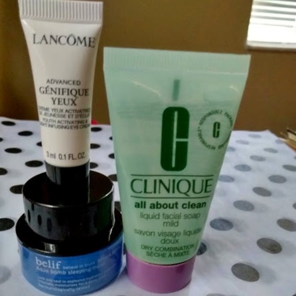 3pc LOT BELIF SLEEPING MASK CLINIQUE CLEANSER LANCOME EYE CREAM SKINCARE**NEW! - Picture 4 of 5